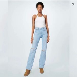 RE/DONE High Rise Loose in Bleach Destroy New With Tags Size 26